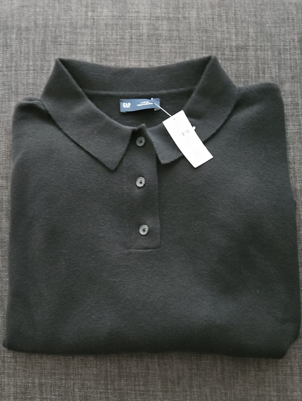 GAP Black Long Sleeve Polo Knit Top